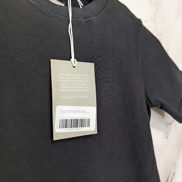 Everlane Seamless Tee Black Shirt Short Sleeve Compression Crop Top NEW - Picture 12 of 14